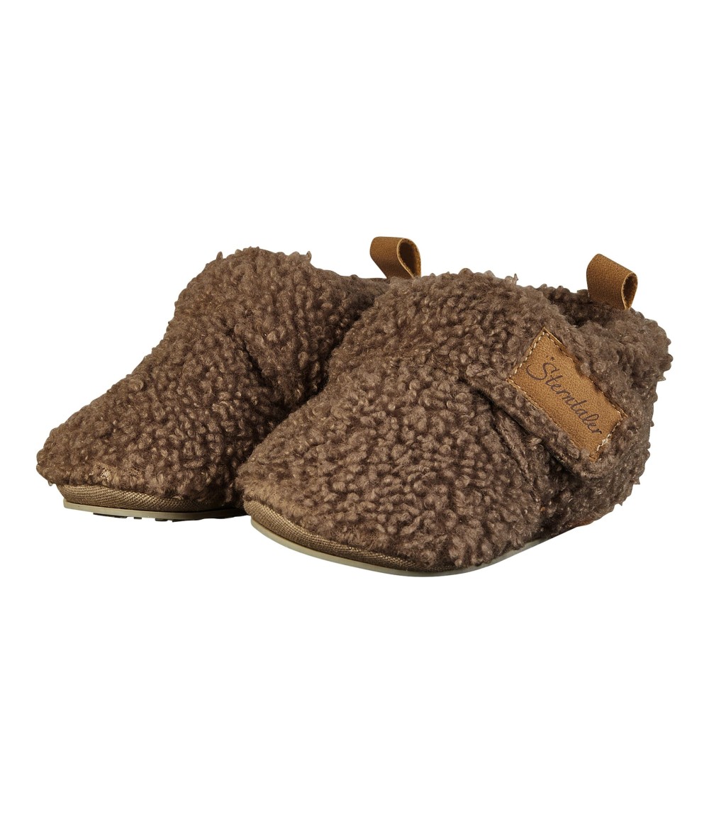 Krabbel-und Hausschuhe mit Klettverschluss Plüsch
