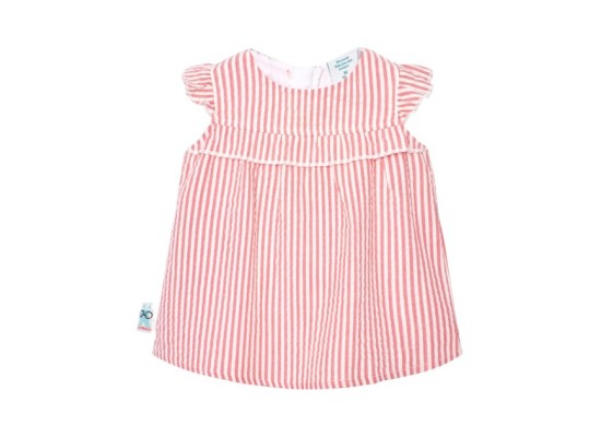 Seersucker-Kleid Flügelarm Ringel