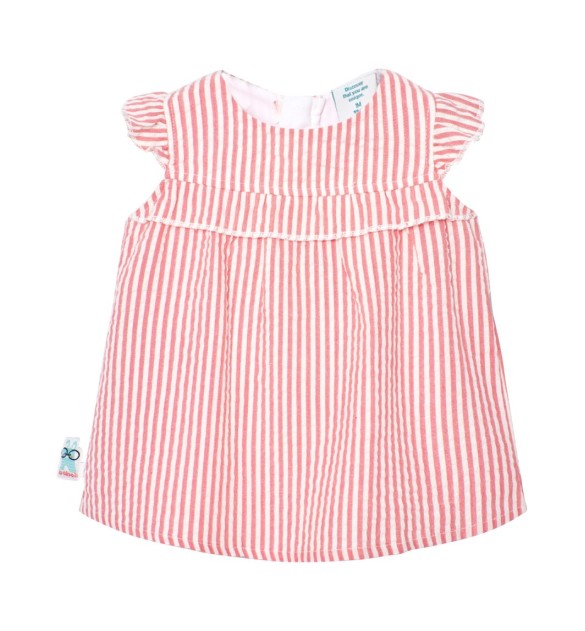 Seersucker-Kleid Flügelarm Ringel