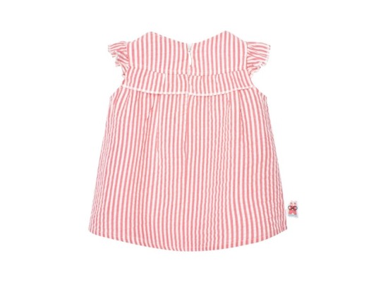 Seersucker-Kleid Flügelarm Ringel