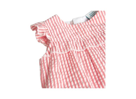 Seersucker-Kleid Flügelarm Ringel