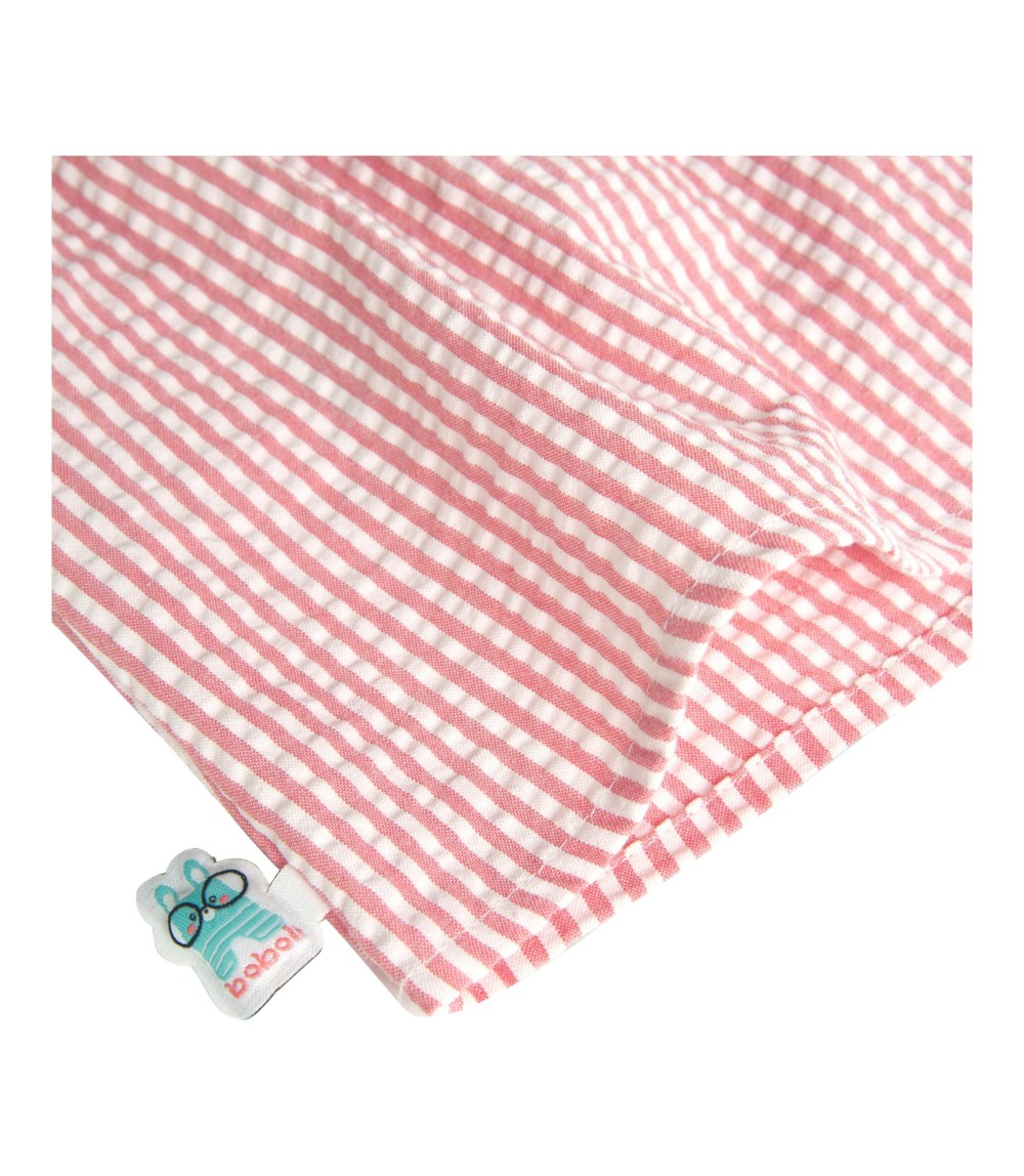 Seersucker-Kleid Flügelarm Ringel