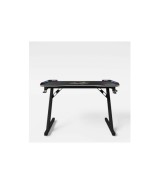 Gaming Tisch mit LED, Becher- und Headphonehalterung, Z-Fuß aus Metall