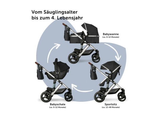 Kinderwagen Nizza + Babyschale + Isofix-Station