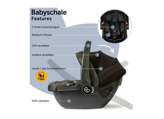 Kinderwagen Nizza + Babyschale + Isofix-Station