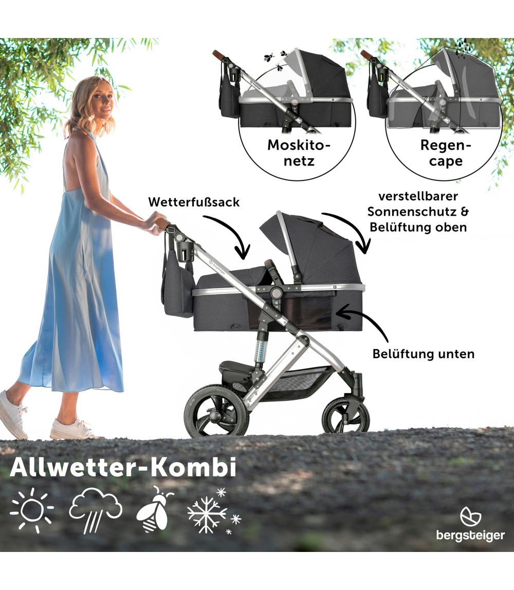 Kinderwagen Nizza + Babyschale + Isofix-Station