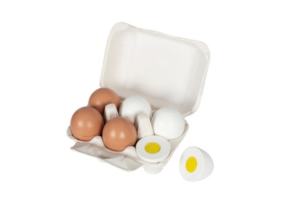 Eier aus Holz 6er-Pack