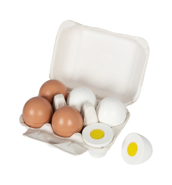 Eier aus Holz 6er-Pack
