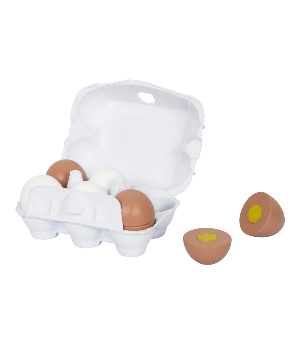 Eier aus Holz 6er-Pack