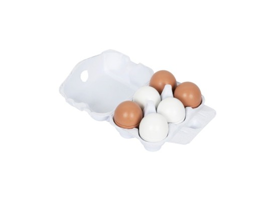 Eier aus Holz 6er-Pack