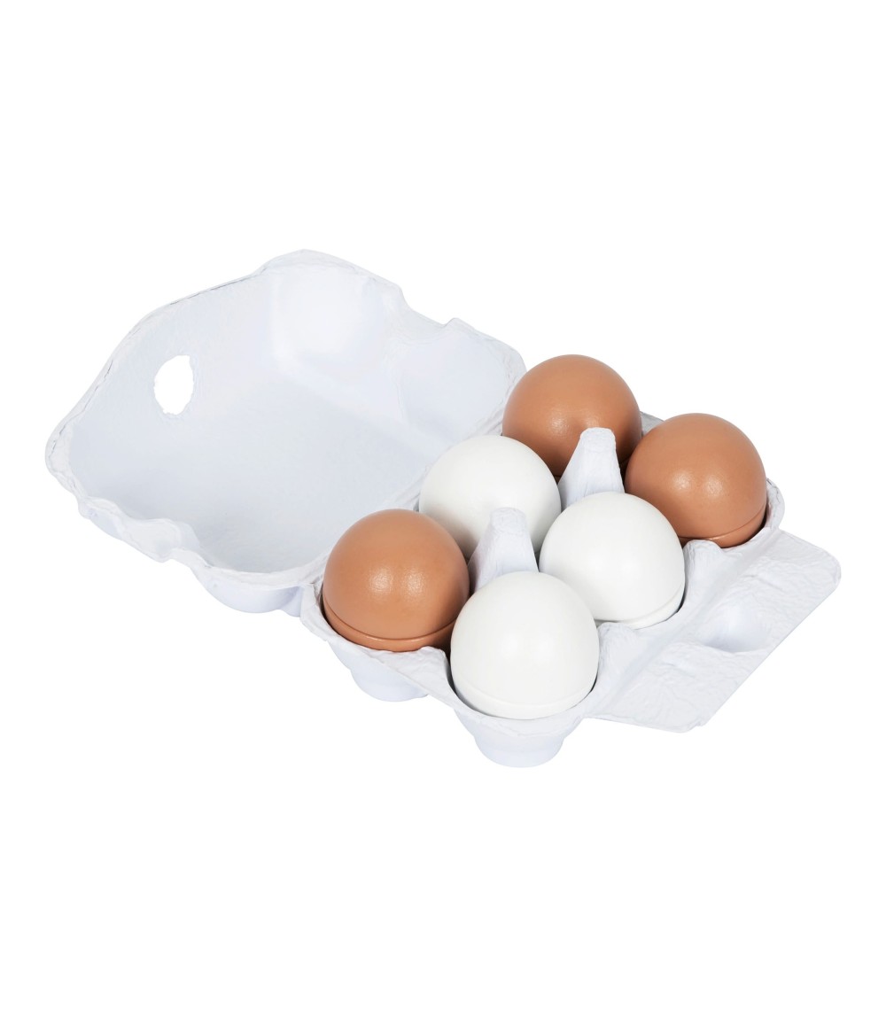 Eier aus Holz 6er-Pack