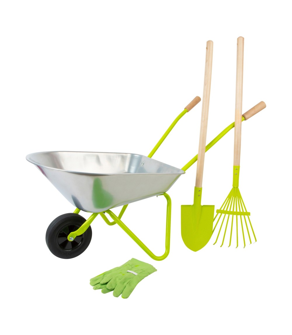 Gartenwerkzeug-Set mit Schubkarre