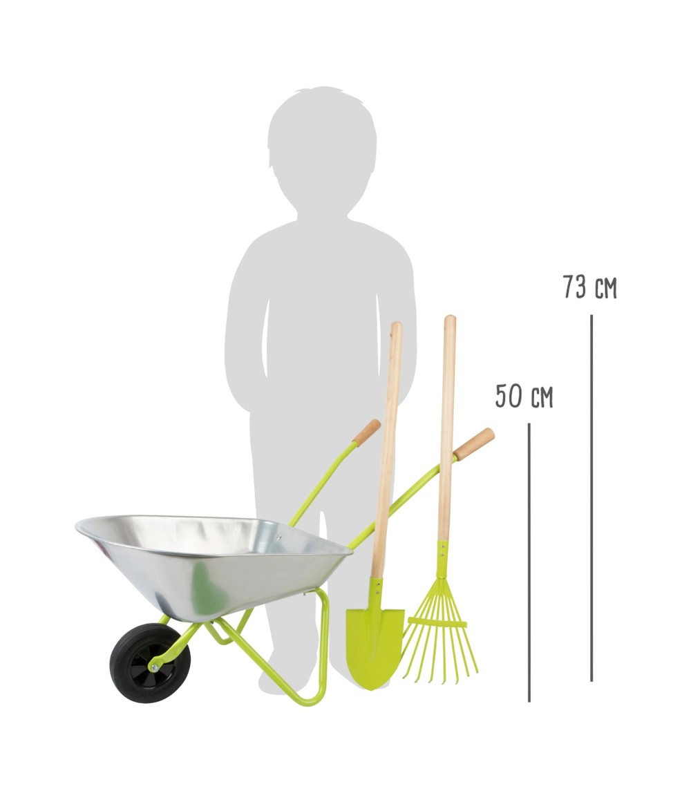 Gartenwerkzeug-Set mit Schubkarre
