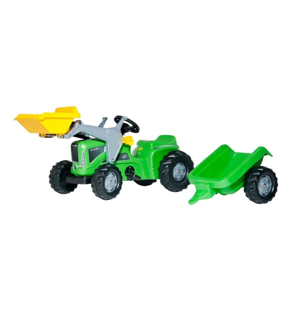 Trettraktor rollyKiddy Futura mit Frontlader und Anhänger