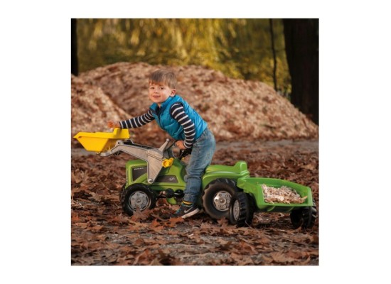 Trettraktor rollyKiddy Futura mit Frontlader und Anhänger