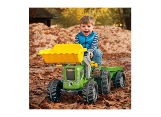 Trettraktor rollyKiddy Futura mit Frontlader und Anhänger