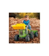 Trettraktor rollyKiddy Futura mit Frontlader und Anhänger