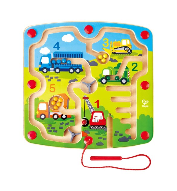 Magnetspiel Baufahrzeuge-Labyrinth