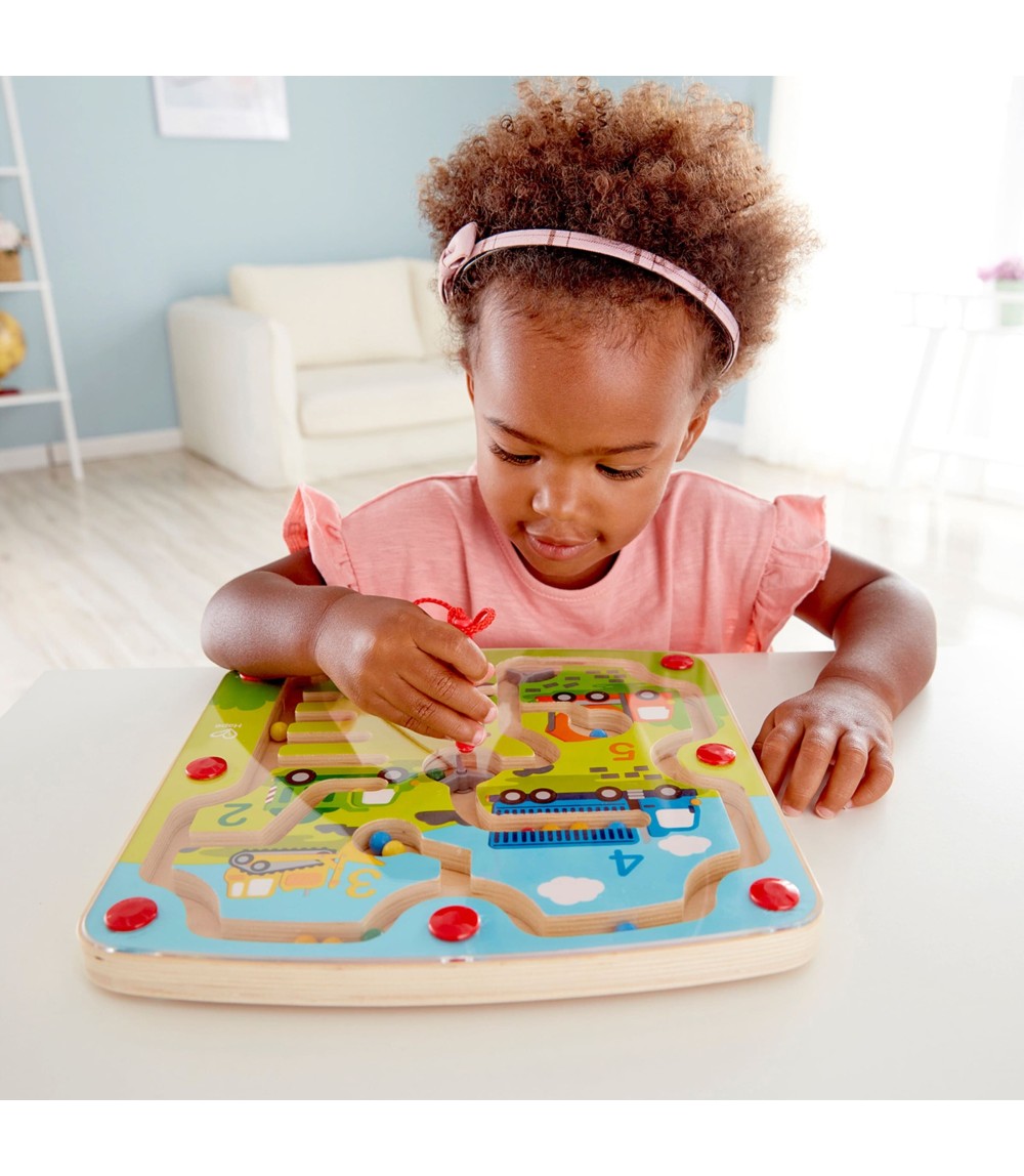 Magnetspiel Baufahrzeuge-Labyrinth