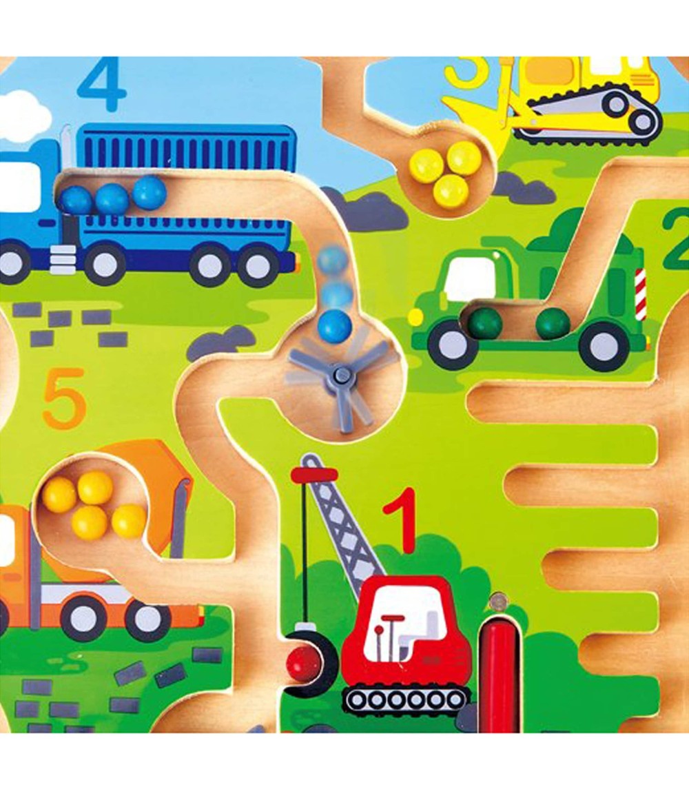 Magnetspiel Baufahrzeuge-Labyrinth
