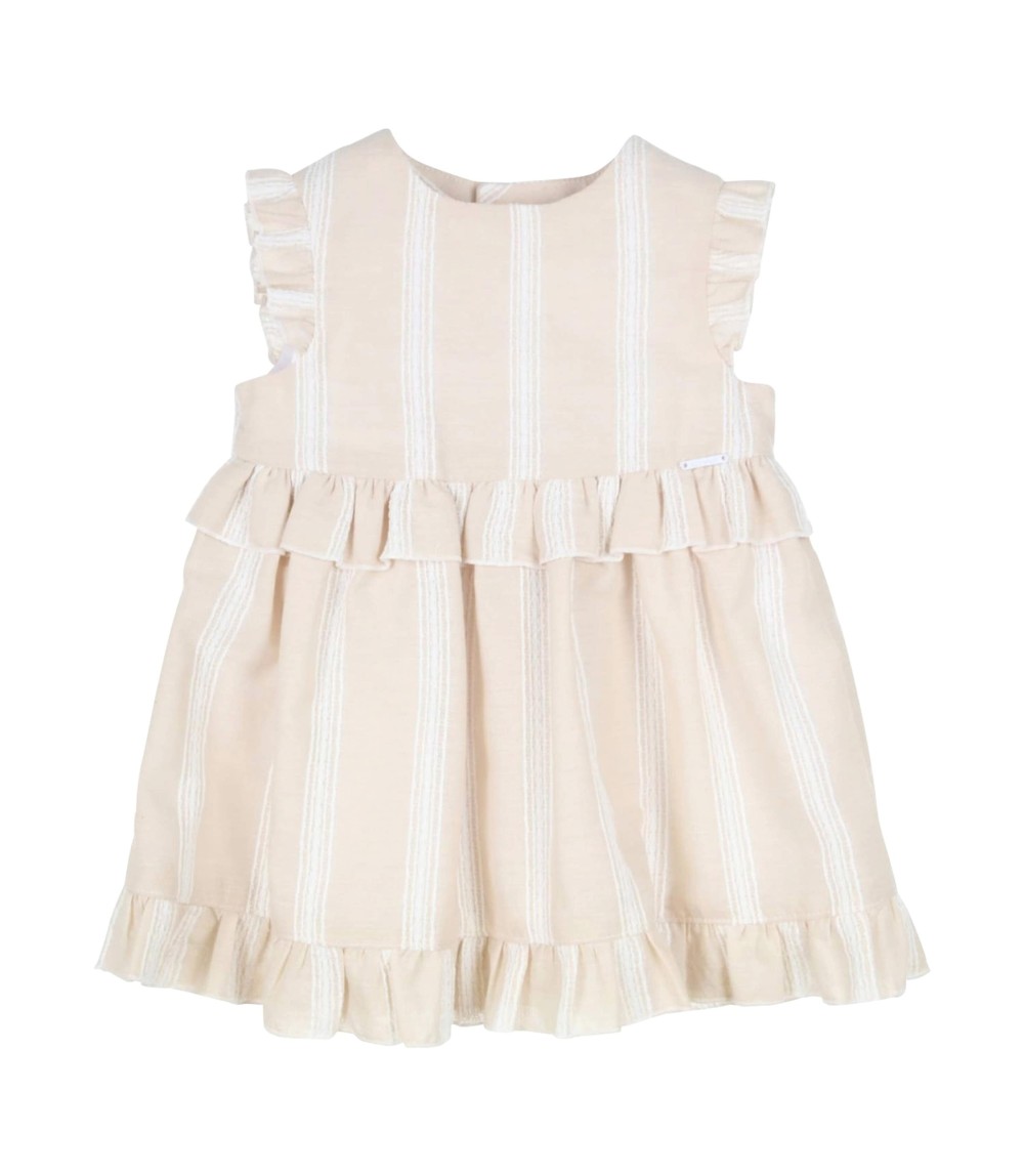 Webkleid Flügelarm Streifen Rüschen