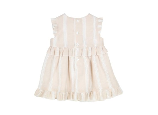 Webkleid Flügelarm Streifen Rüschen