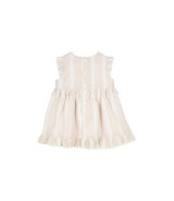 Webkleid Flügelarm Streifen Rüschen