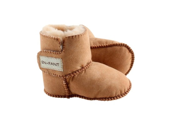 Lammfellschuhe mit Klettverschluss