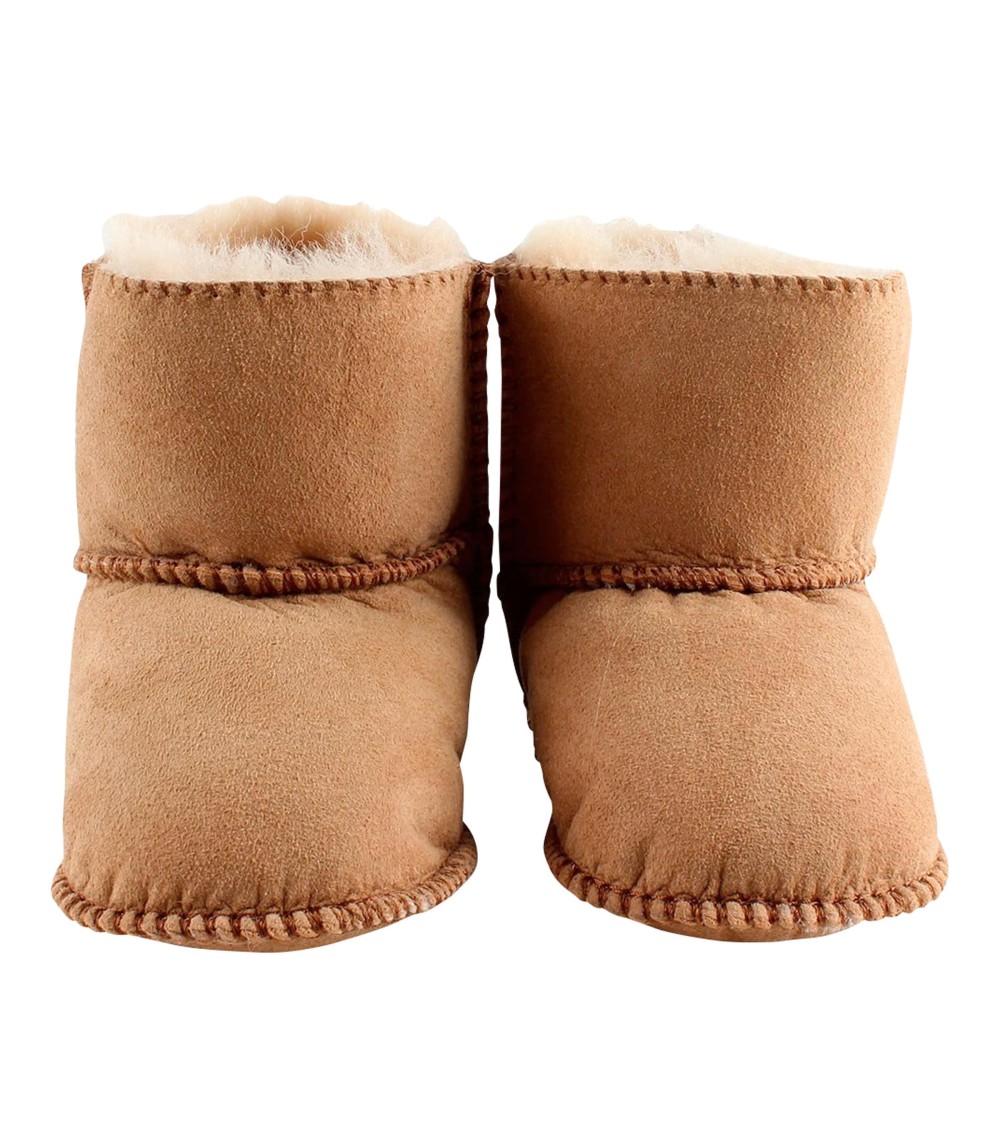 Lammfellschuhe mit Klettverschluss