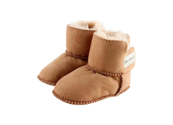 Lammfellschuhe mit Klettverschluss