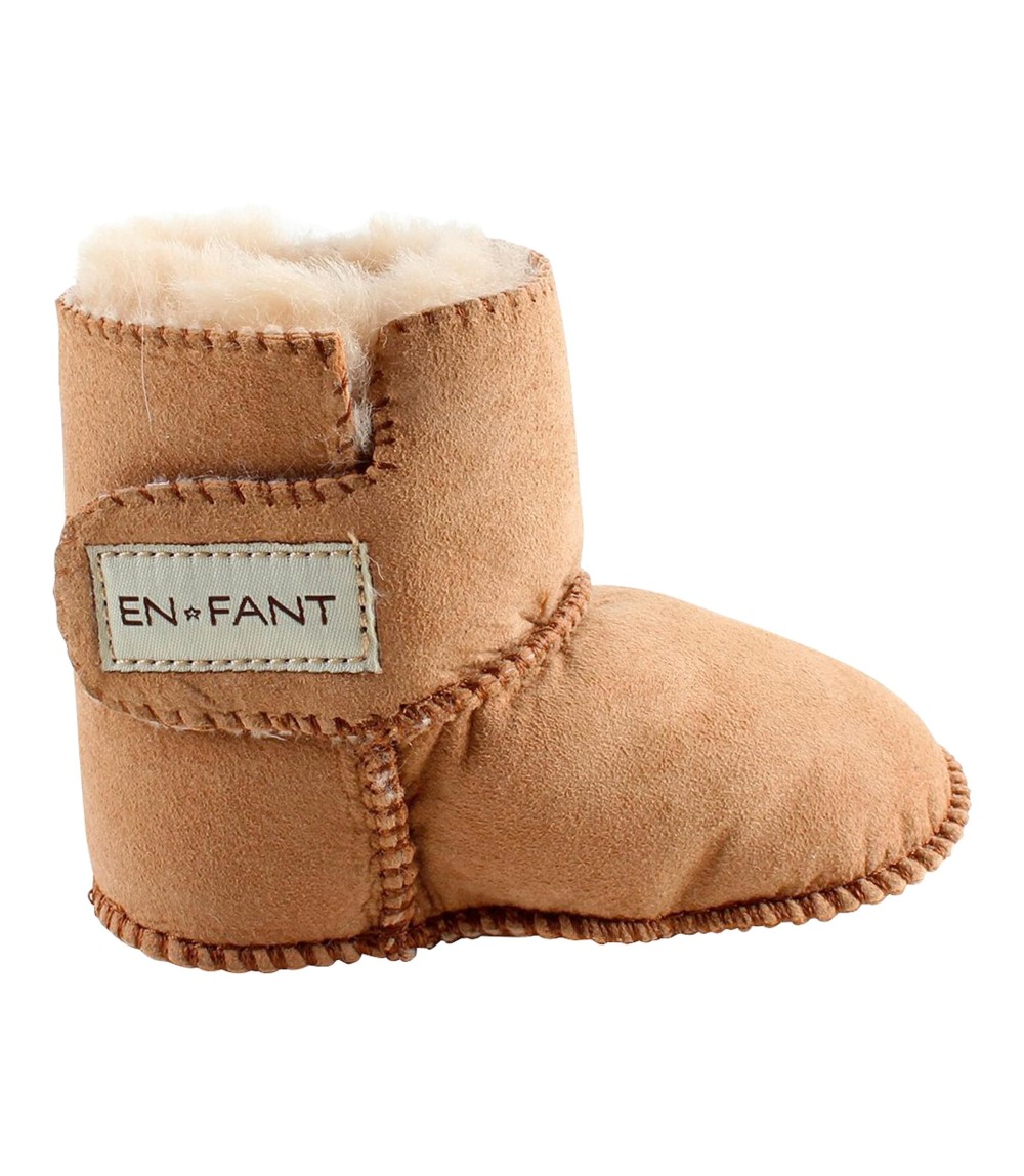 Lammfellschuhe mit Klettverschluss