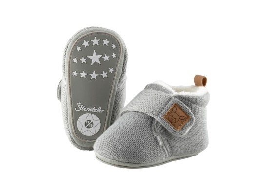 Strick-Krabbel- und Hausschuhe mit Klettverschluss