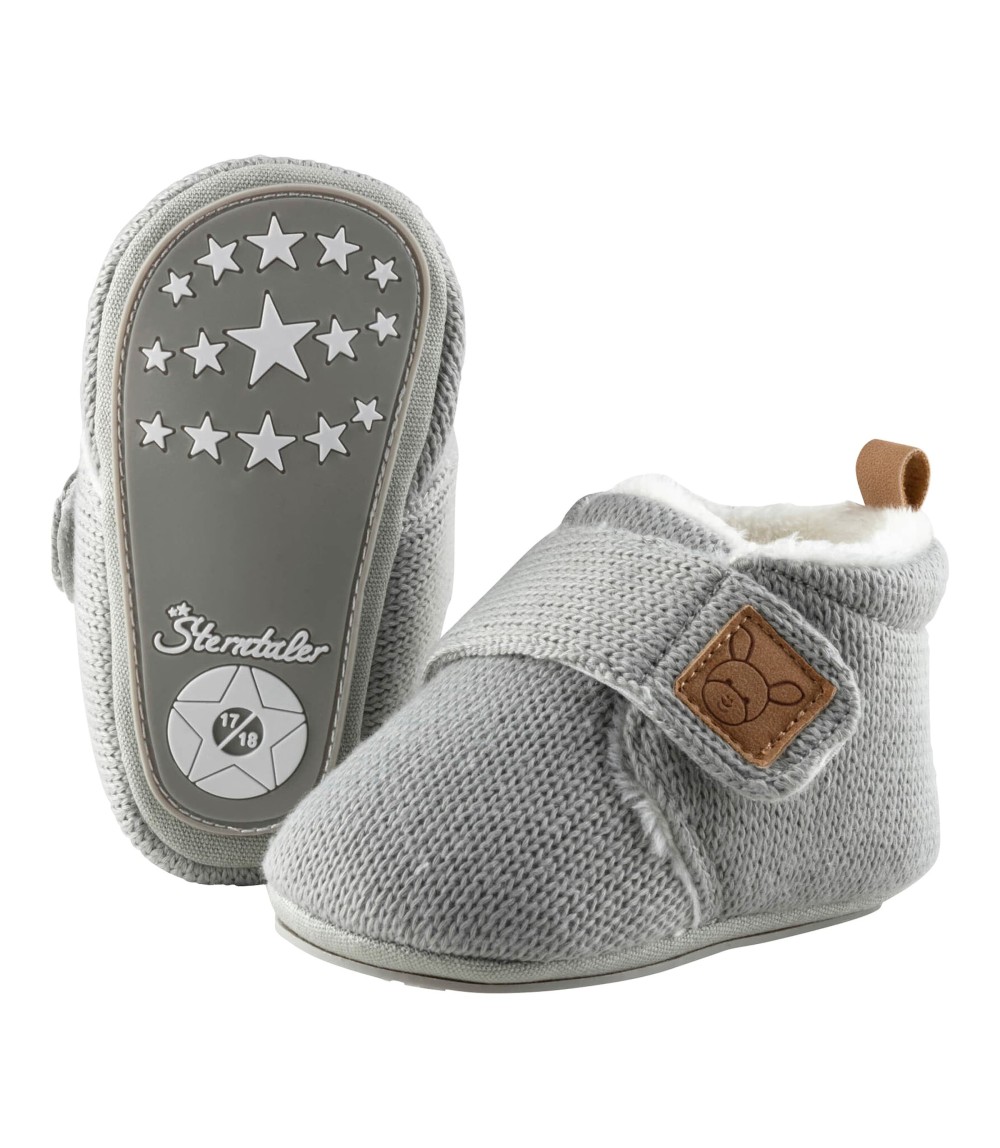 Strick-Krabbel- und Hausschuhe mit Klettverschluss