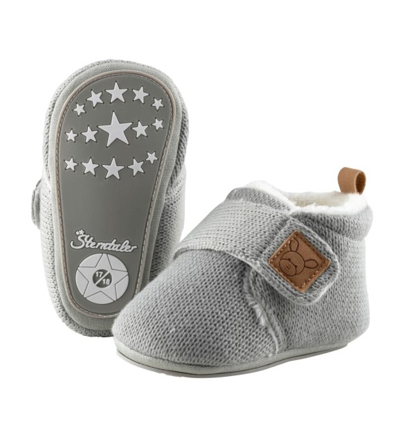 Strick-Krabbel- und Hausschuhe mit Klettverschluss