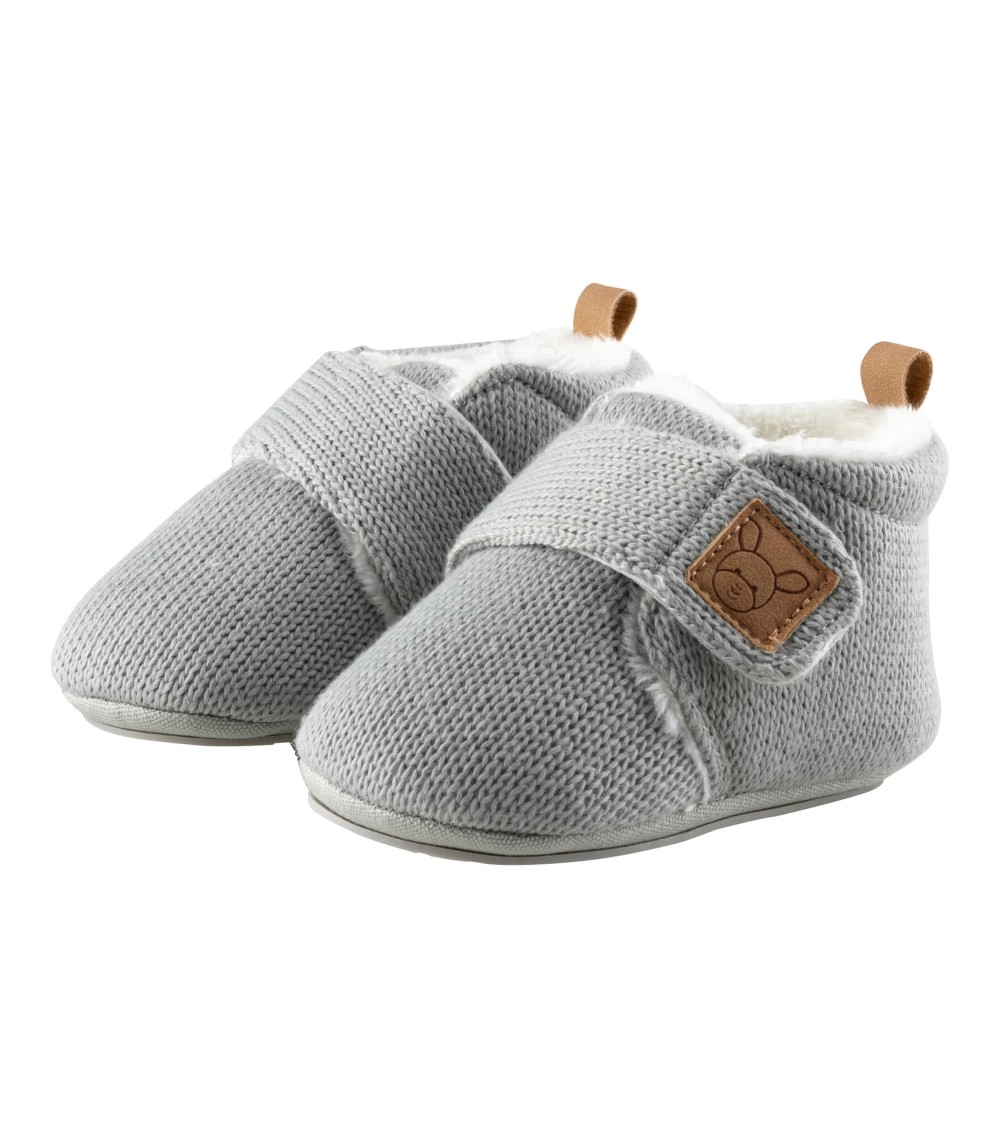 Strick-Krabbel- und Hausschuhe mit Klettverschluss