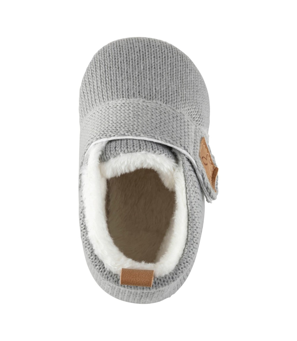 Strick-Krabbel- und Hausschuhe mit Klettverschluss