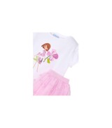 2-tlg. Set T-Shirt und Tüllrock Blumen