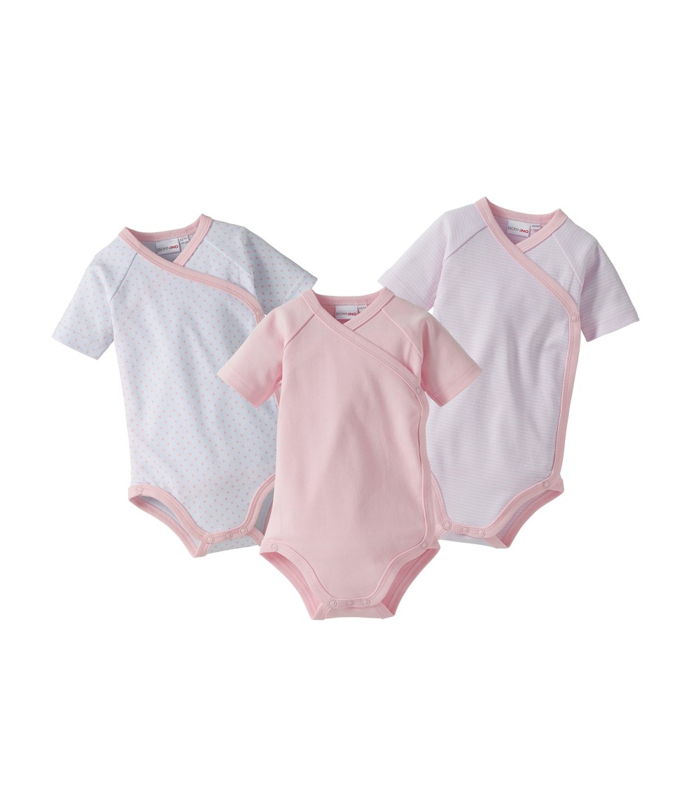 3er-Pack Wickelbodys kurzarm