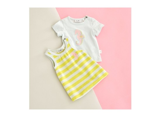 Frottee-Kleid ohne Arm Ringel Seepferdchen