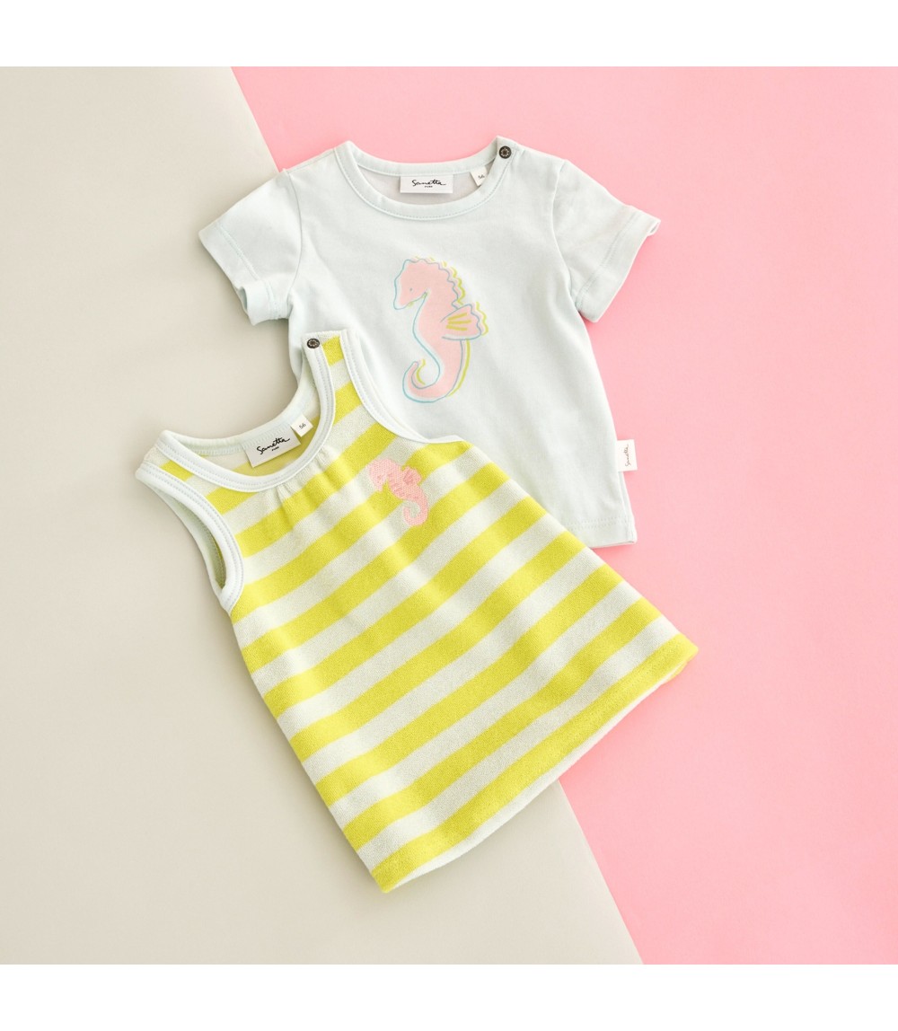 Frottee-Kleid ohne Arm Ringel Seepferdchen