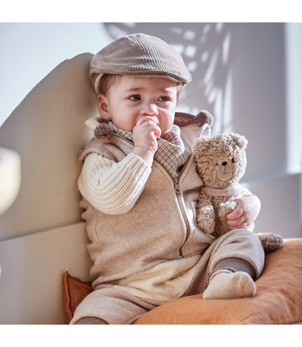 Cord-Schiebermütze mit Nackenschutz