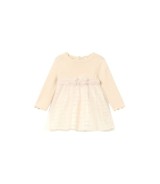 Tüllkleid langarm 2in1 Strickpullover mit Tüllrock Pailletten