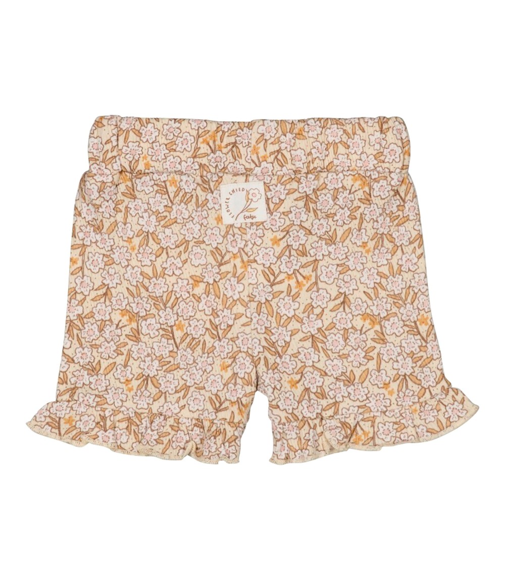 Krepp-Shorts Blumen Rüschen