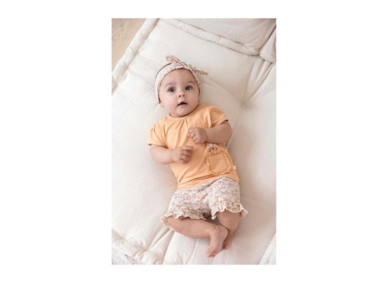 Krepp-Shorts Blumen Rüschen