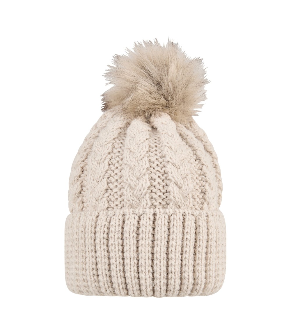 Winter-Strickmütze Bommel Fake Fur