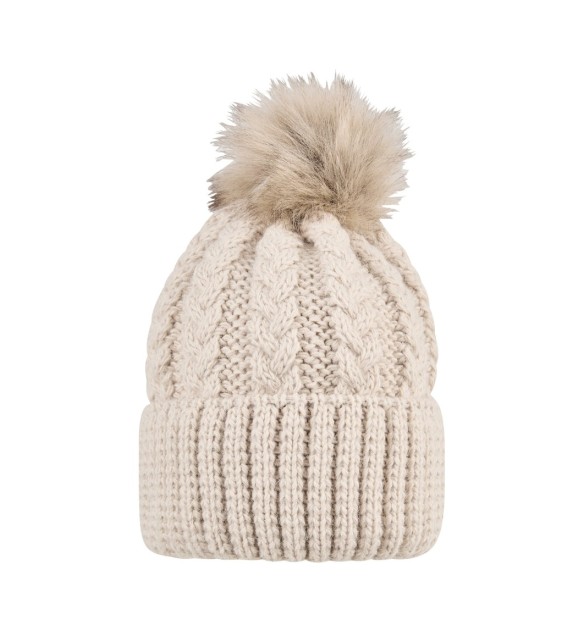 Winter-Strickmütze Bommel Fake Fur