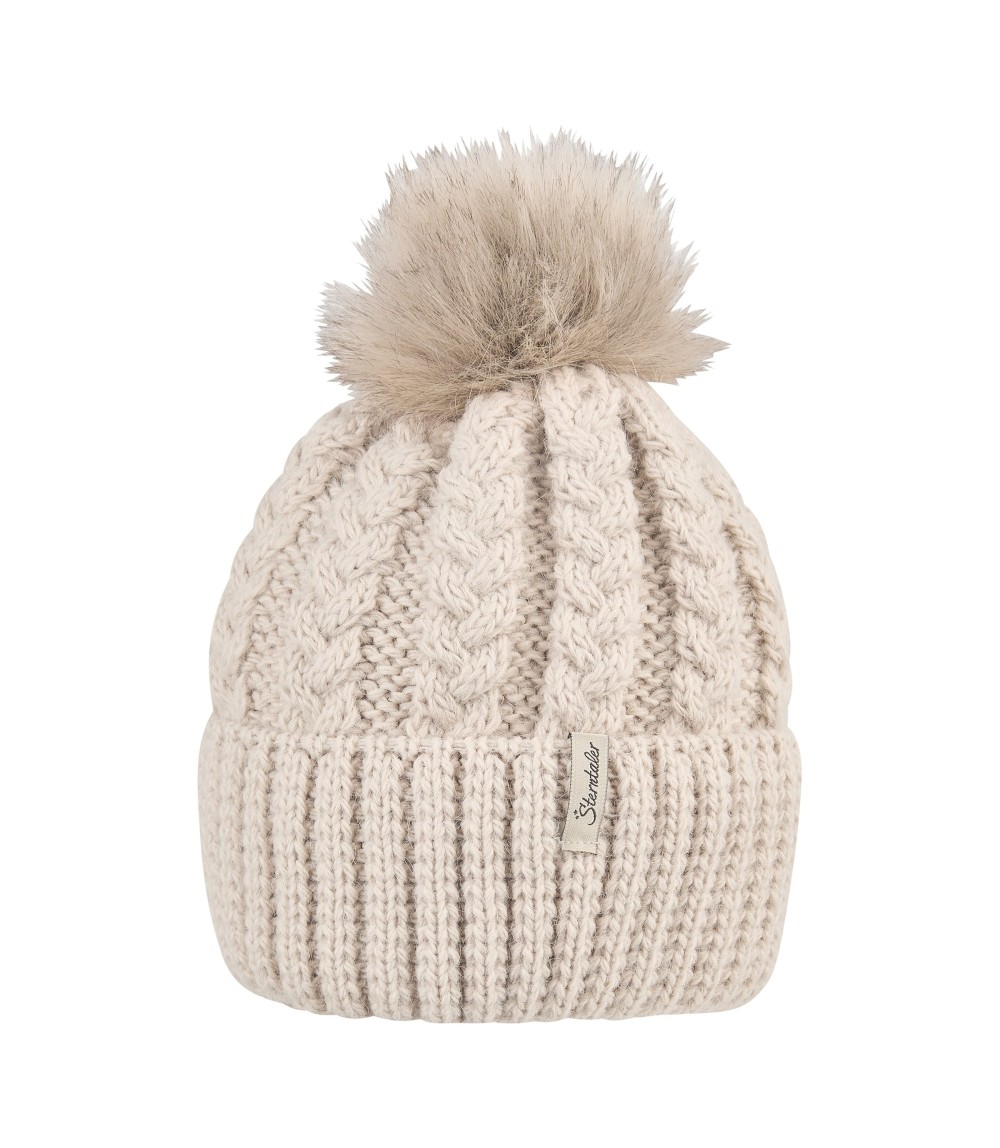Winter-Strickmütze Bommel Fake Fur