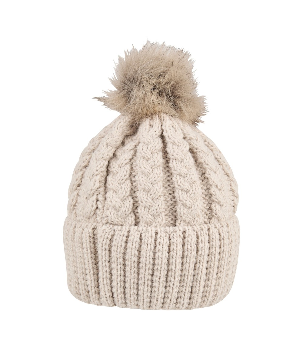 Winter-Strickmütze Bommel Fake Fur