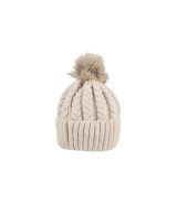 Winter-Strickmütze Bommel Fake Fur