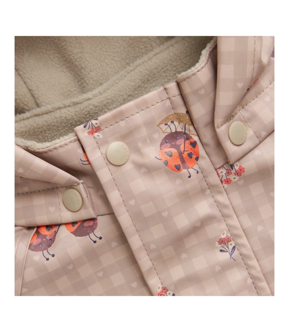 Regenjacke mit abnehmbarer Kapuze gefüttert Marienkäfer